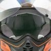 The interior of the Arai XD-4 helmet is shown looking inwards from the eyeport.