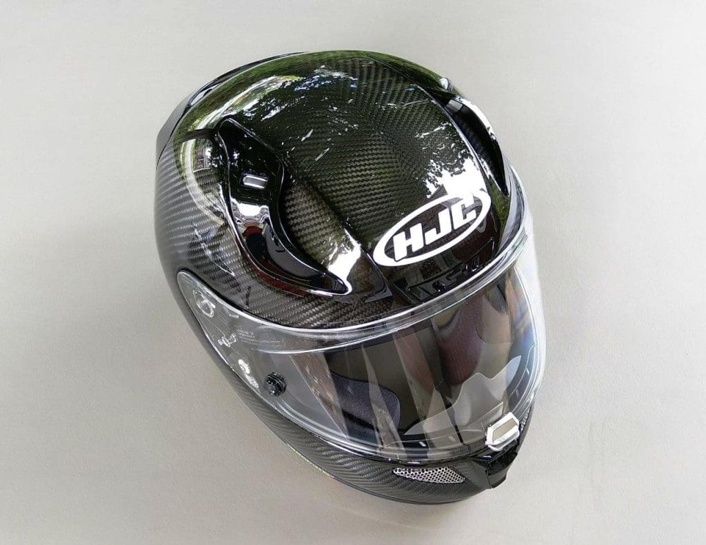 Top view of HJC RPHA 11 Pro Carbon helmet