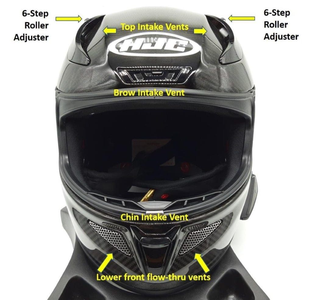 Front face view of HJC RPHA 11 Pro Carbon helmet