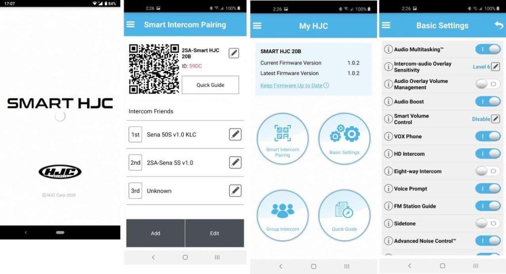 Smart HJC app screenshots