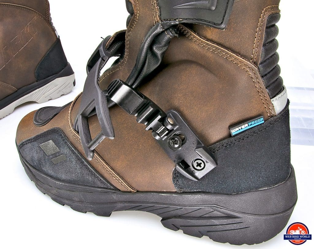 The left latch open on the Joe Rocket Canada Whistler Adventure boots.