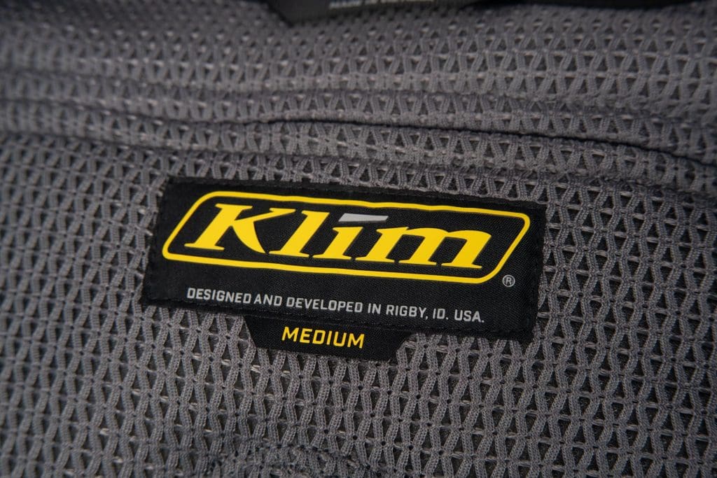 Interior label of Klim Ai-1 airbag vest