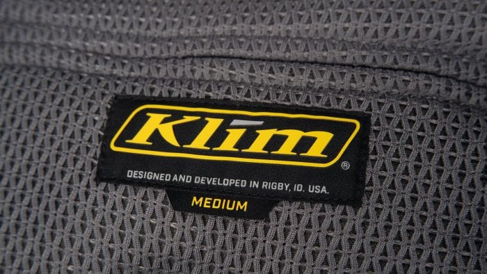 Interior label of Klim Ai-1 airbag vest