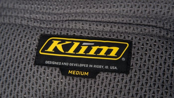 Interior label of Klim Ai-1 airbag vest Interior label of Klim Ai-1 airbag vest