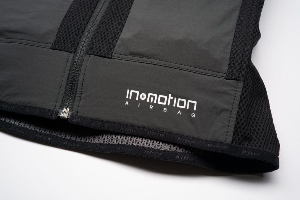 In&Motion logo on Klim Ai-1 airbag vest