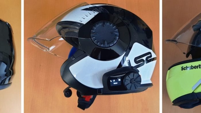 Sena 5S Bluetooth System installed on various helmets Sena 5S Bluetooth System installed on various helmets