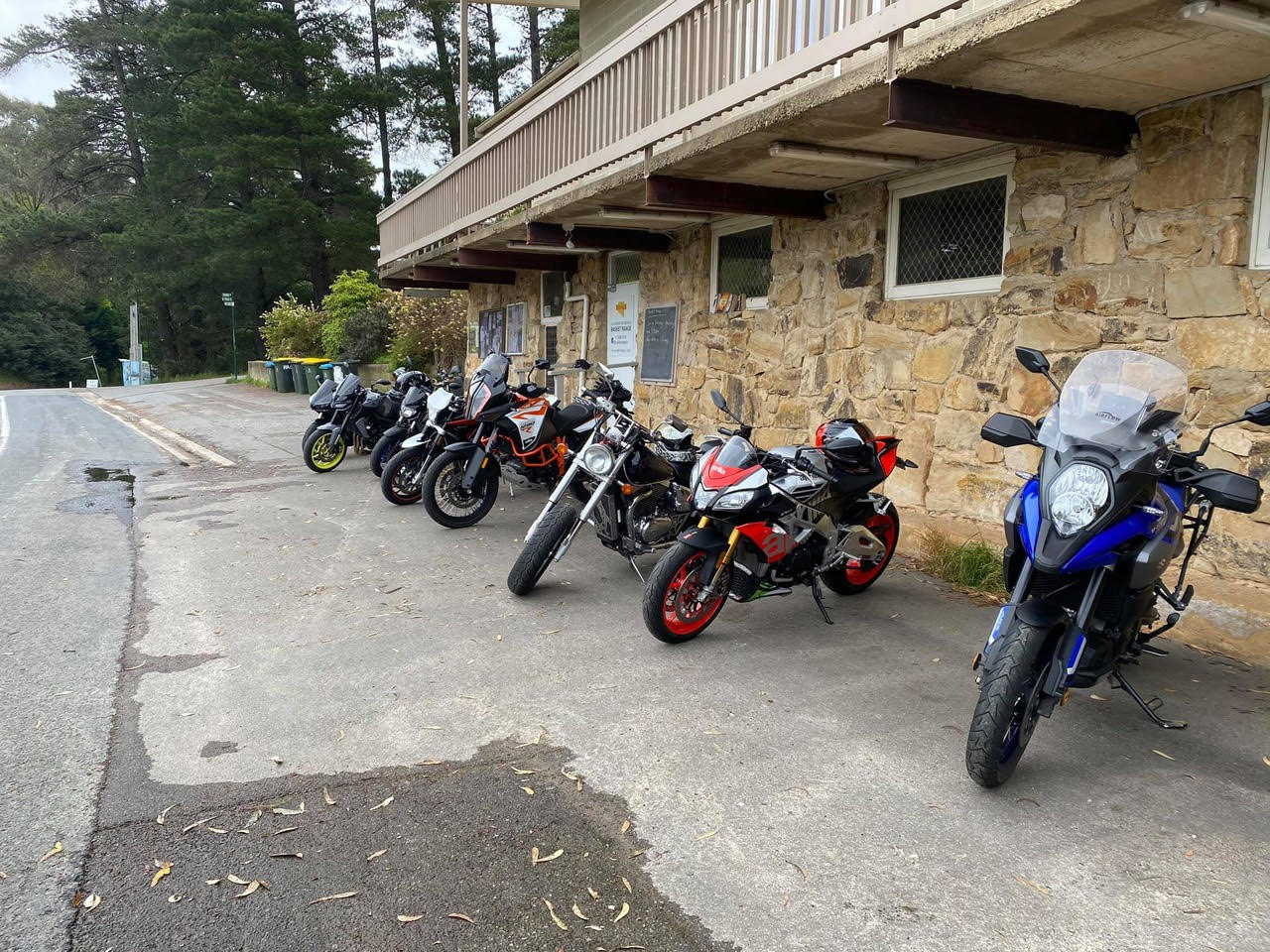 motorcycles parked