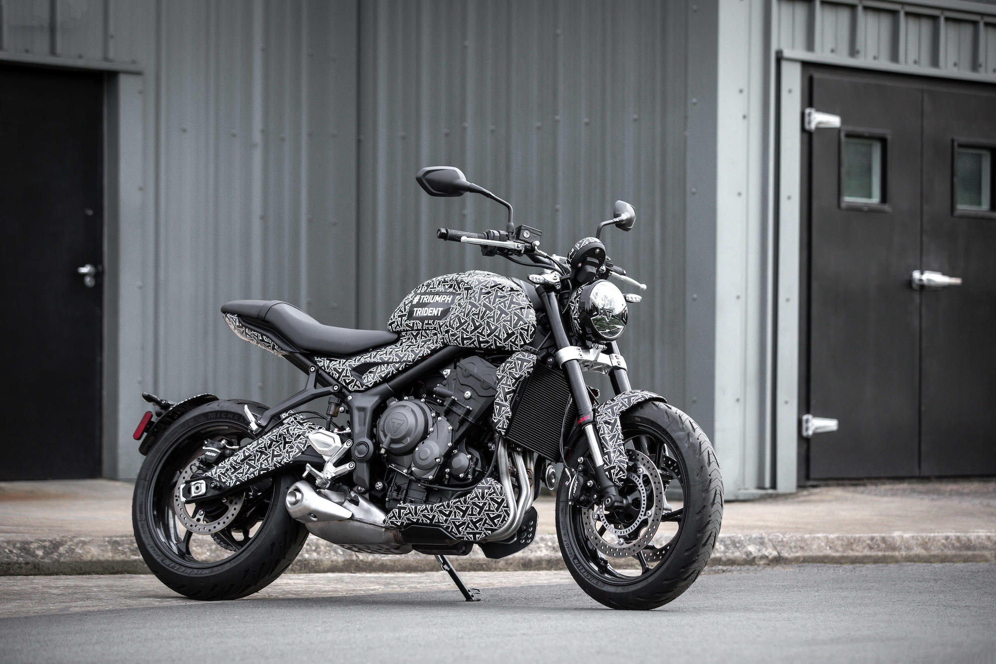 All new Triumph Trident showcased in final testing in Hinckley, UK.