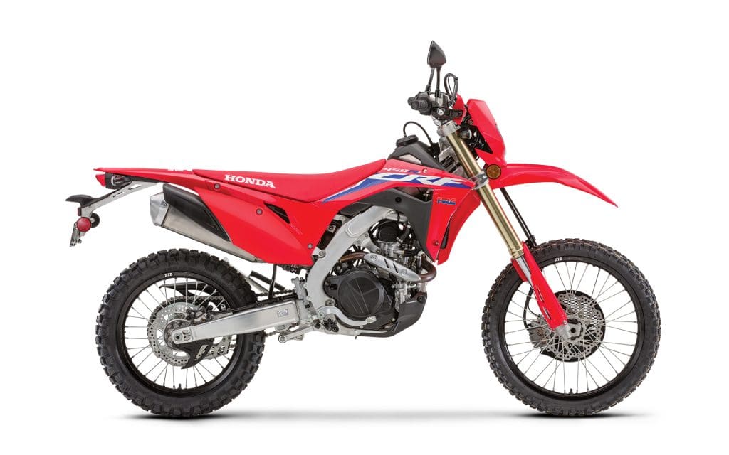 2021 Honda CRF450RL in red.