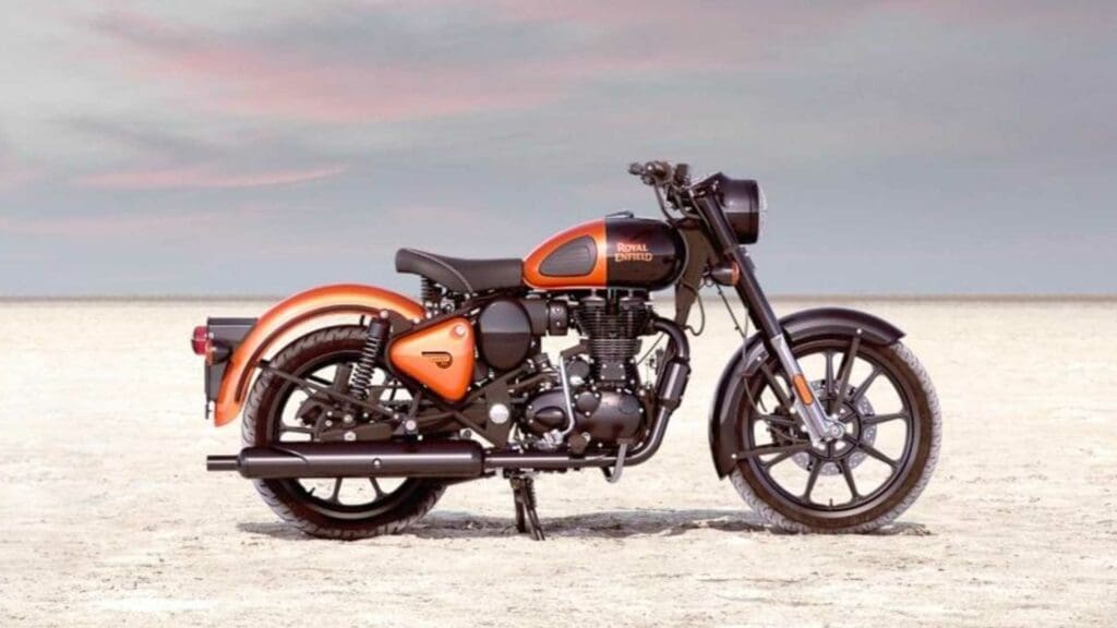 Royal Enfield Orange ember classic 350