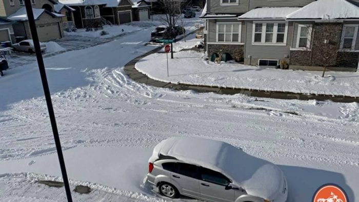 A neighbourhood in Airdrie, Alberta, Canada during winter.