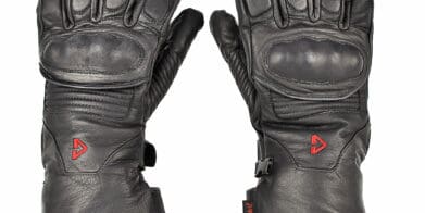 The Gerbing Vanguard heated motorcycle gloves top view.