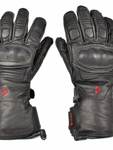 The Gerbing Vanguard heated motorcycle gloves top view.