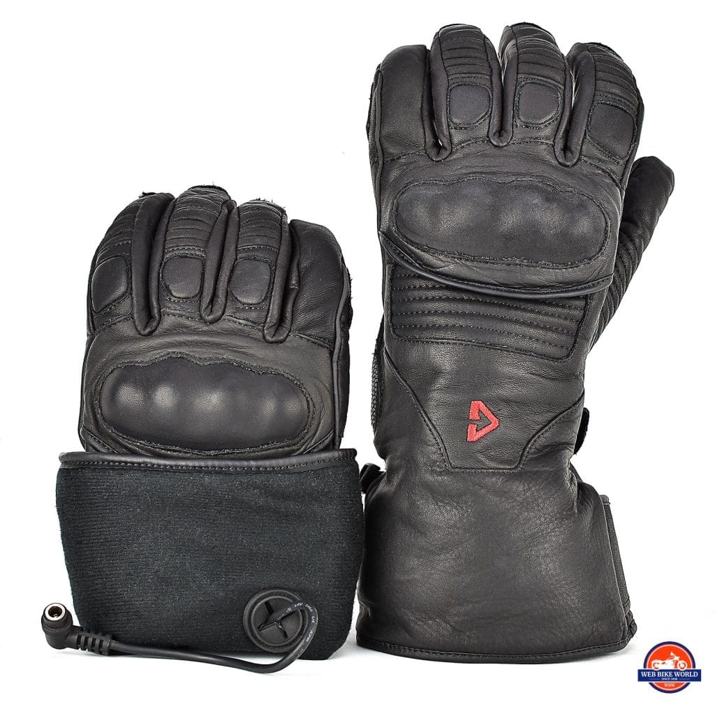 The interior of the Gerbing Vanguard heated motorcycle gloves.