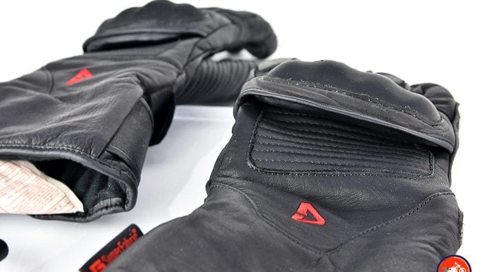 The Gerbing Vanguard heated motorcycle gloves knuckle guard view. The Gerbing Vanguard heated motorcycle gloves knuckle guard view.