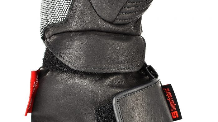 The leather flap for covering the velcro strap on the Gerbing Vanguard gloves.