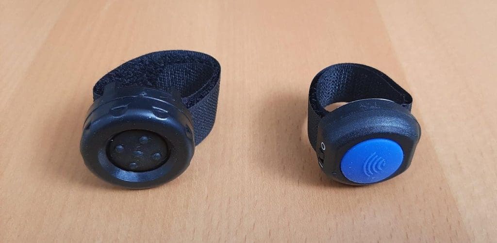 Bluetooth low energy buttons for pairing with iASUS Stealth Throat microphone