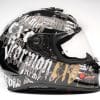 Side view of Scorpion EXO R1 helmet with decals