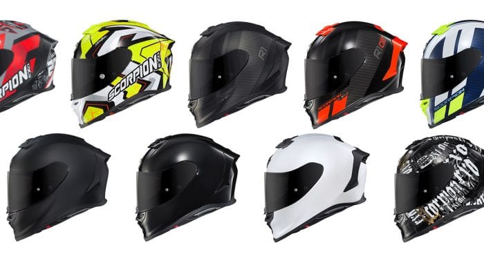 Colours available for Scorpion EXO R1 helmet