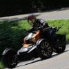 Rider in sport mode taking turns on Can-Am Ryker 900 Rally Edition