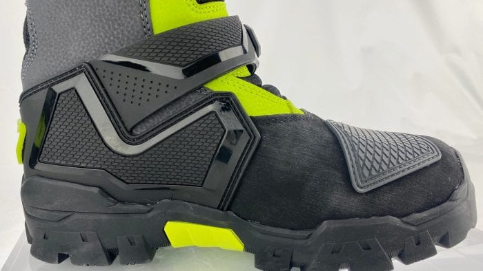 An inner side view of a left Klim Adventure GTX boot.