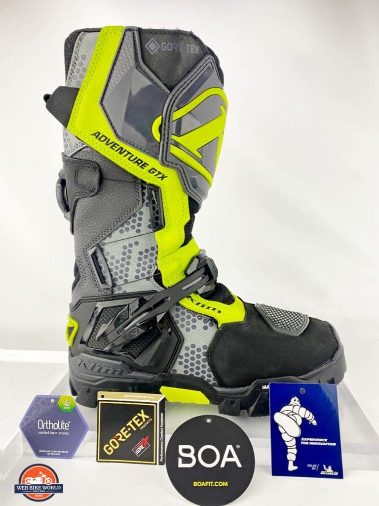 The Klim Adventure GTX boots boast several high quality features from reputable brands like Michelin, BOA, Gore-Tex, Thinsulate and Ortholite.
