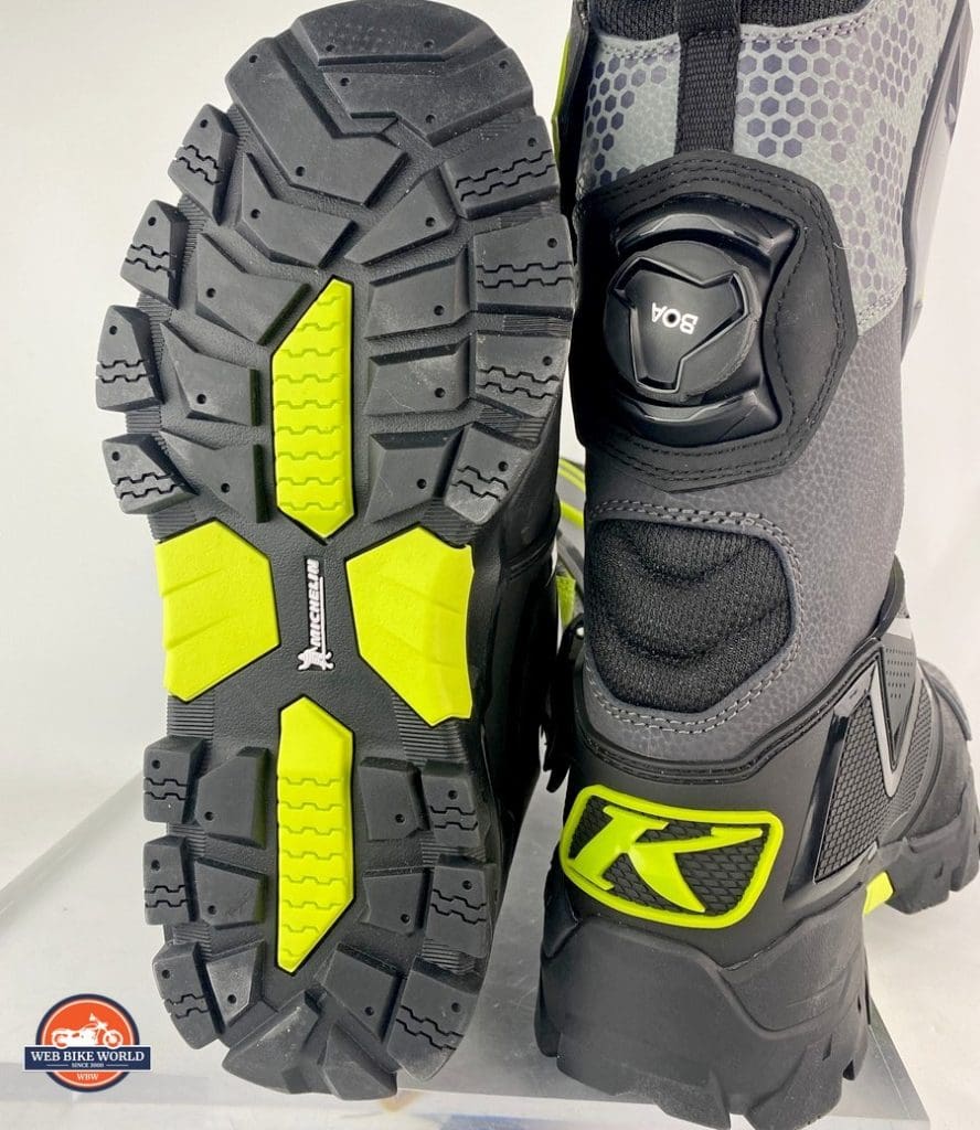 The soles on the Klim Adventure GTX boots are made by Michelin.