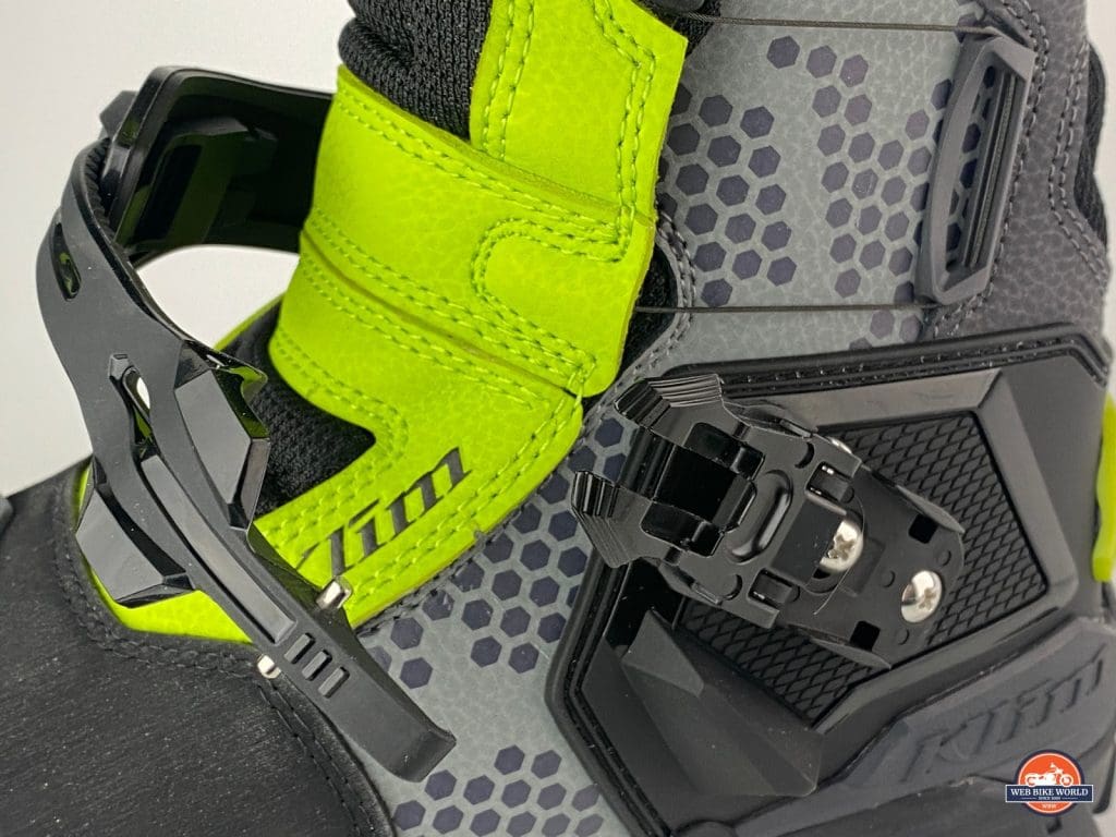 The lower latch on the Klim Adventure GTX boots.