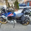 A 2020 BMW F850GS Adventure with Mosko Moto Reckless 80L V3.0 Revolver luggage on it.