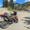 A KTM 790 adventure outfitted with Mosko Moto Reckless 80 v3.0 Revolver luggage.