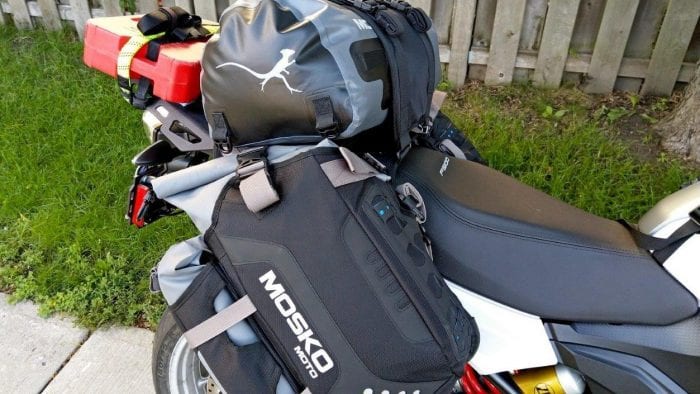 The Mosko Moto Reckless 80L v3.0 Revolver luggage installed on a BMW F900XR. The Mosko Moto Reckless 80L v3.0 Revolver luggage installed on a BMW F900XR.