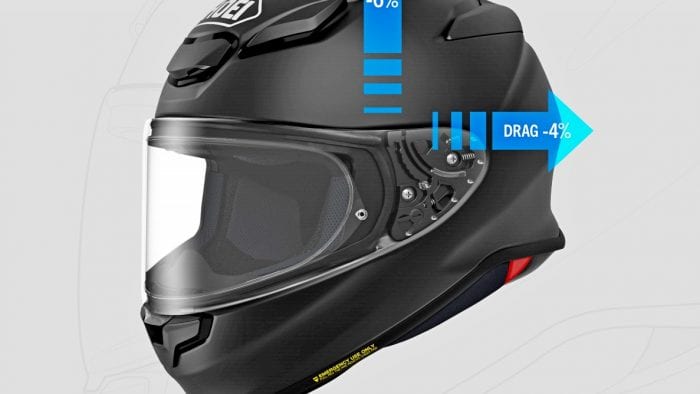 The new Shoei RF-1400 boats a decrease in lift and pull. The new Shoei RF-1400 boats a decrease in lift and pull.