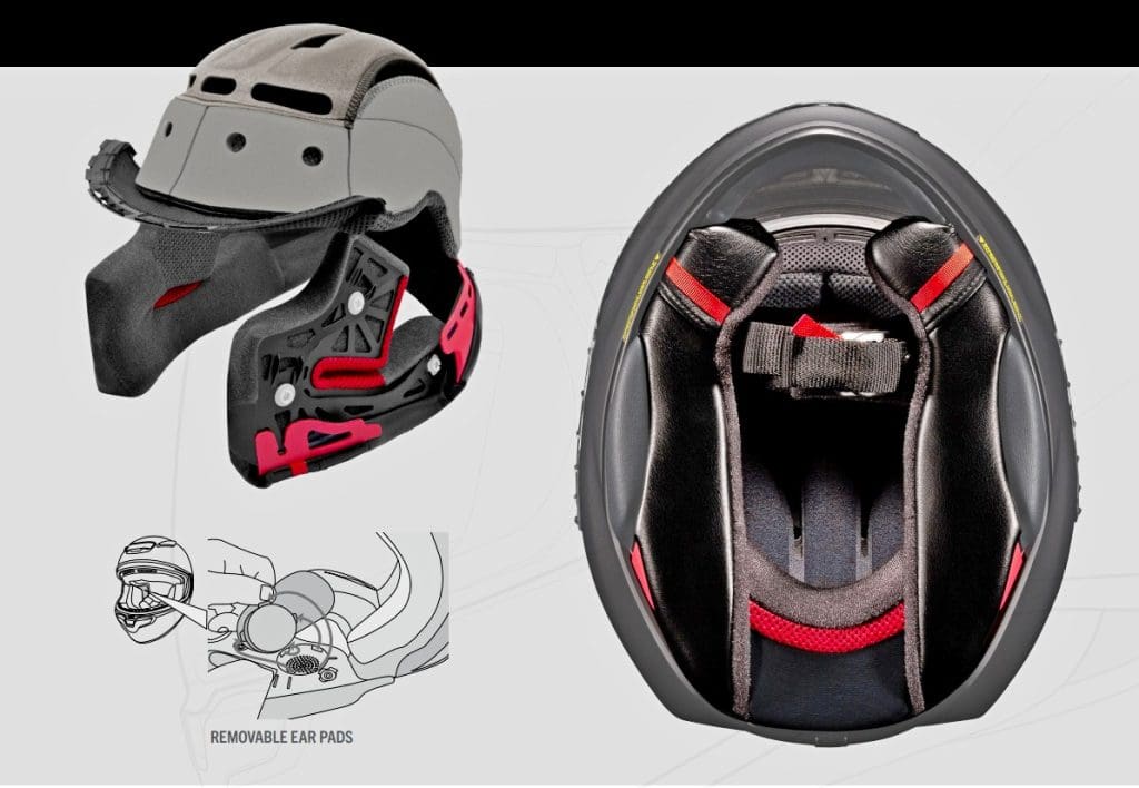 Interior liner diagram for RF-1400 helmet