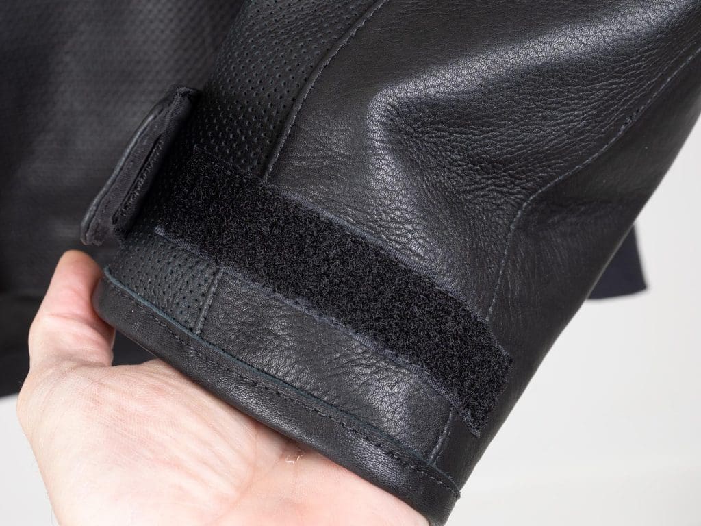 Closeup of wrist cuff on jacket