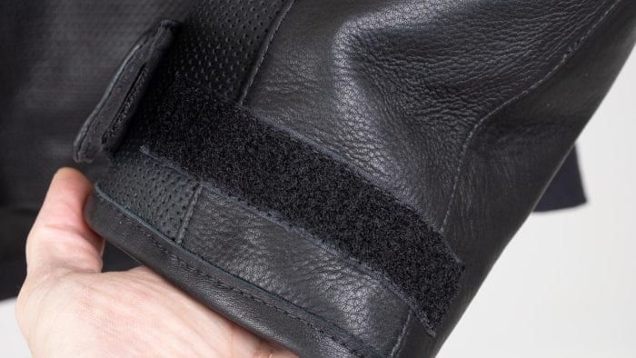 Closeup of wrist cuff on jacket Closeup of wrist cuff on jacket