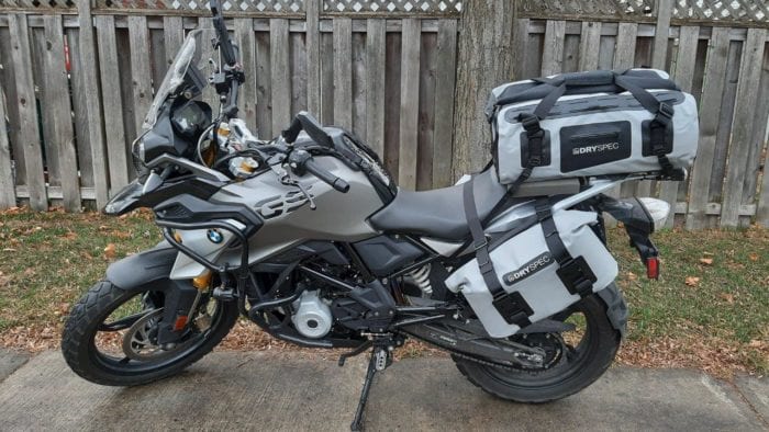 DrySpec D78 bags mounted on motorcycle DrySpec D78 bags mounted on motorcycle