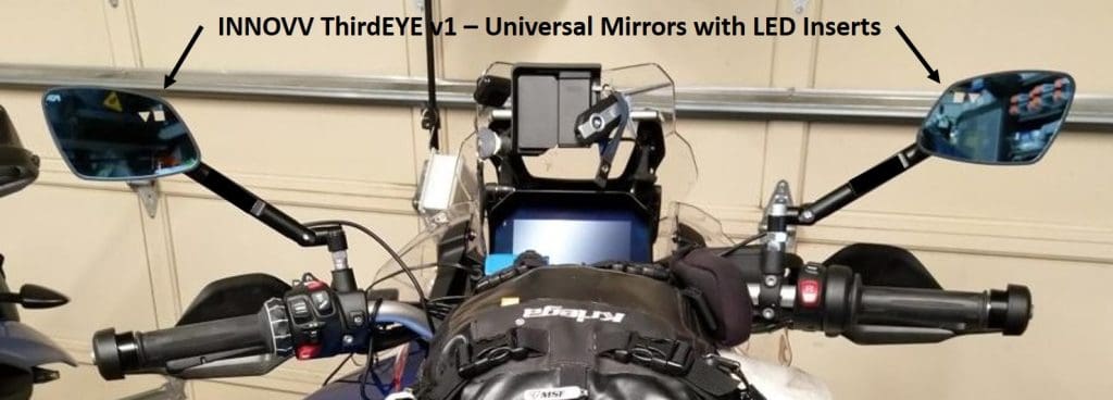 INNOVV ThirdEYE left and right mirrors installed on motorcycle