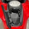 The gas tank from the 2021 Ducati Multistrada V4S with the cell phone pocket open.