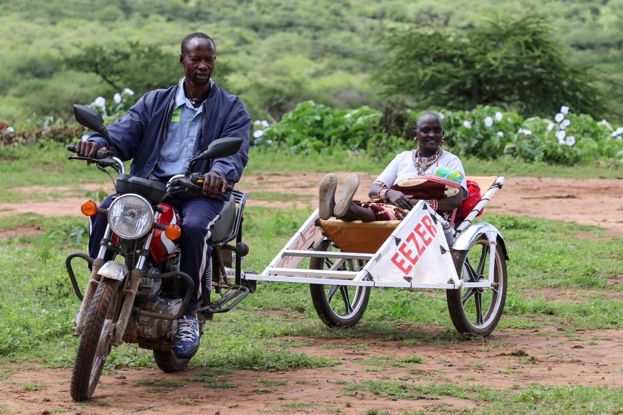 Motorcycle ambulance in Africa