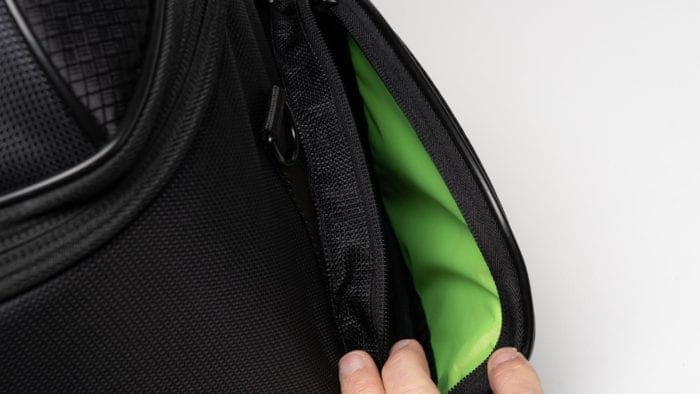 Close up view of the open side pockets Close up view of the open side pockets