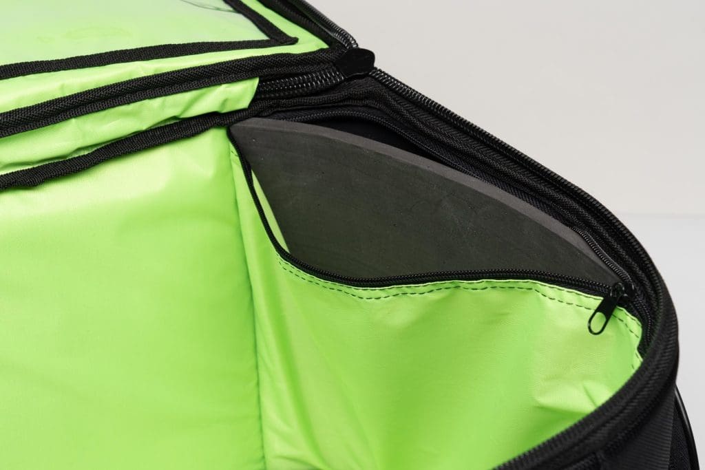 Close up of zippers on the 70025 bag