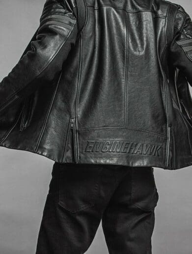 The Enginehawk Hawkeye UV jacket rear.