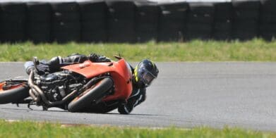 motorcycle rider crashing