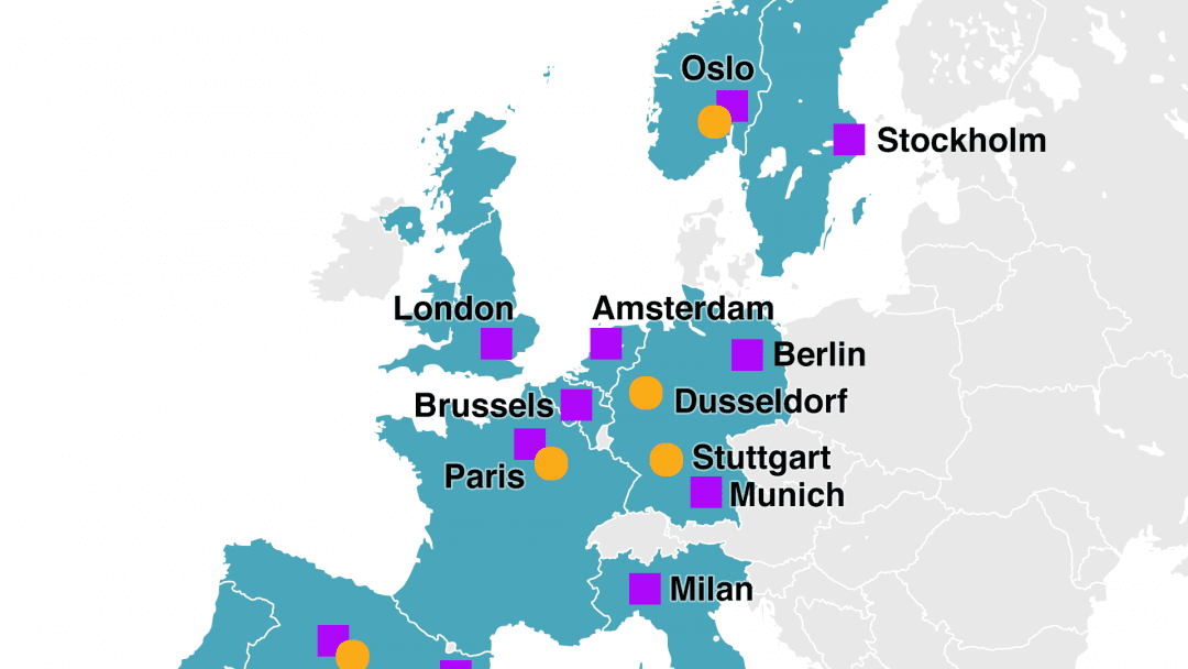 a map of the low emissions zones currently in place for the UK