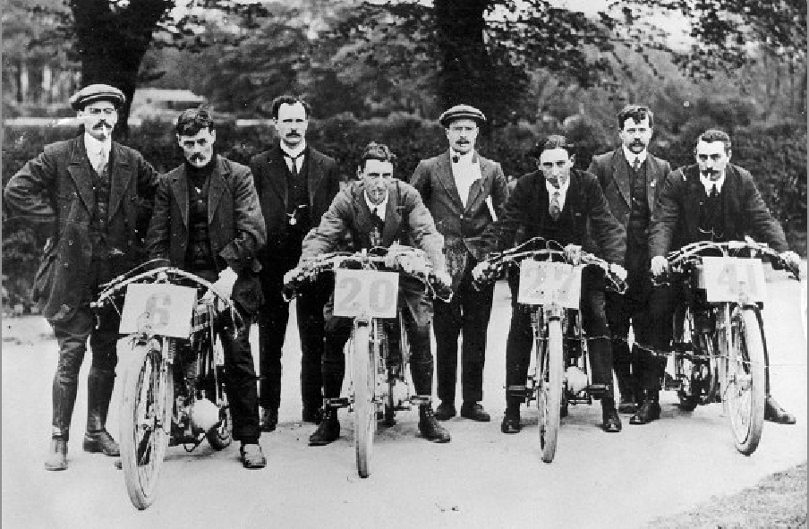 AJS team for 1914 Junior Isle of Man TT