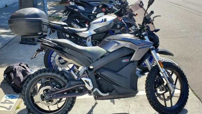 Right side view of Zero DSR parked outside Right side view of Zero DSR parked outside
