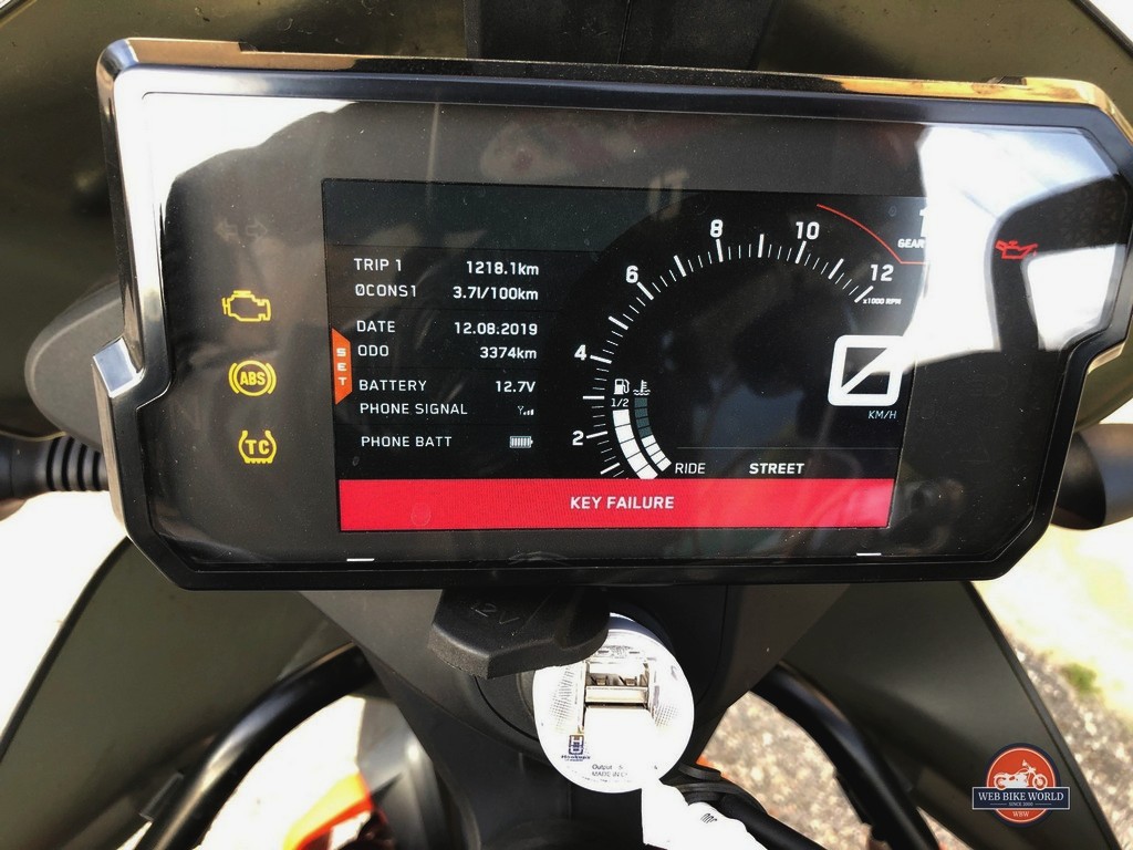 Key Failure error codes like this one gave me a scare while I was on one trip on my KTM 790 adventure.