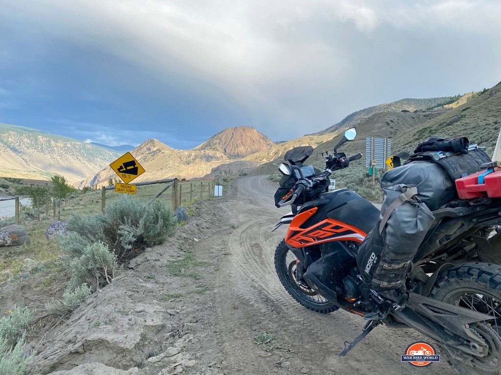 The KTM 790 adventure out in the desert.