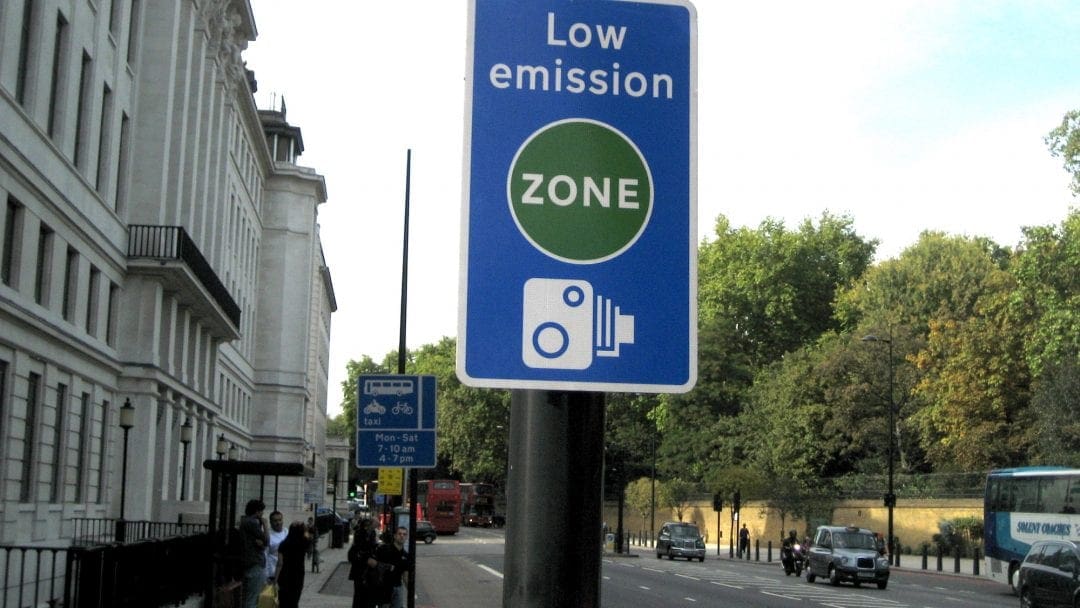 a low emissions sign