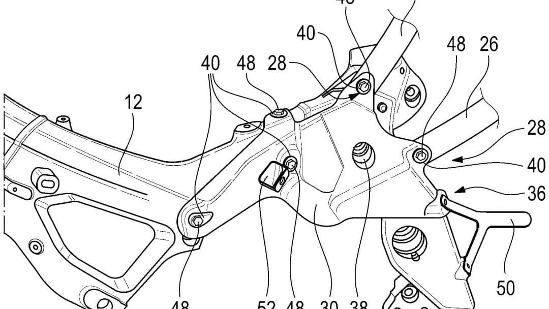 blueprints that show addition of patented chassis brace to BMW frame